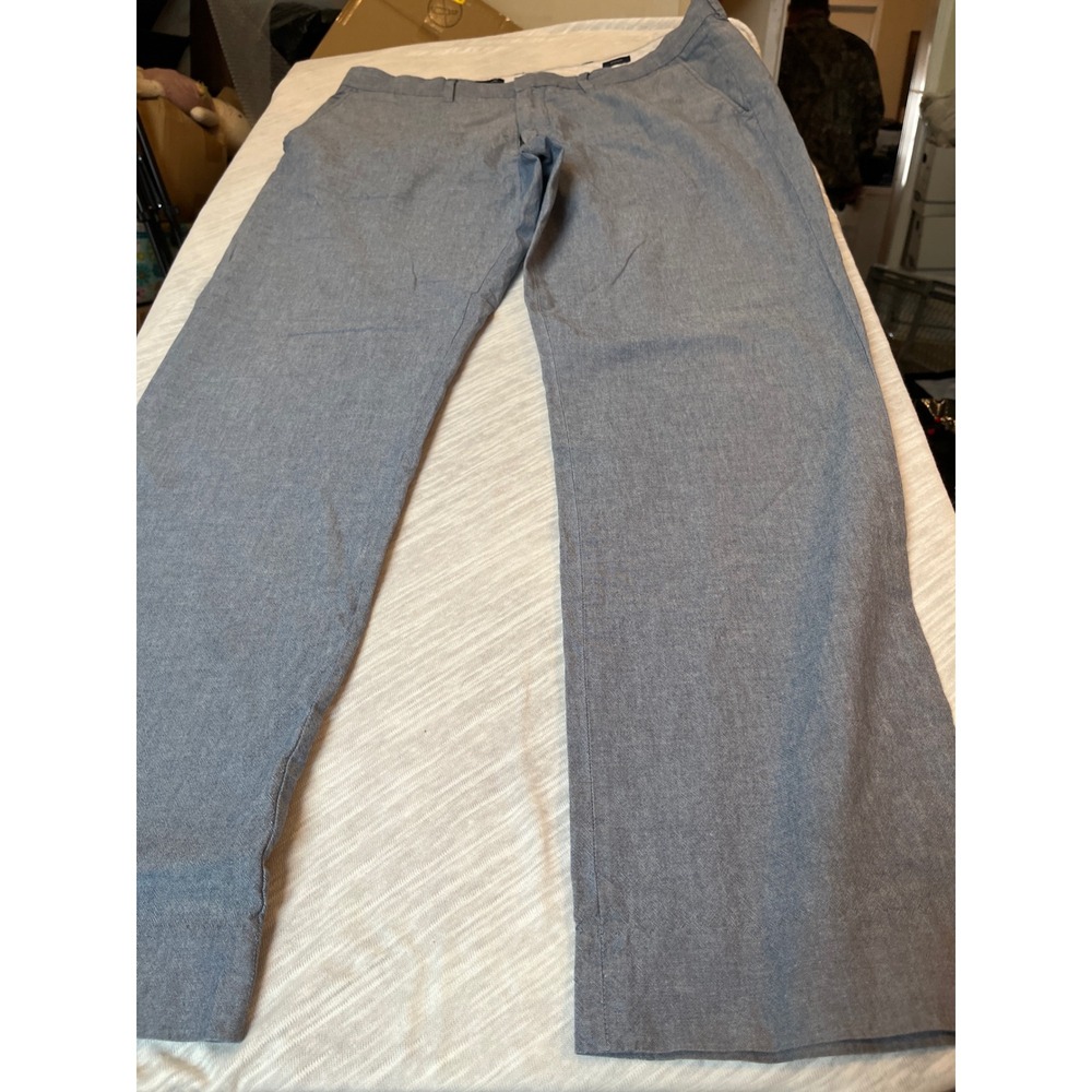 J.Crew Bedford Blue Chambray Cotton Pants Mens 36x32 Straight Leg 46204